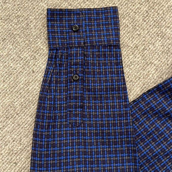 THOMAS DEAN BOYS PATTERNED SHIRT WITH CONTRAST ON COLLAR & CUFFS SIZE XL 18/20 - Picture 4 of 9